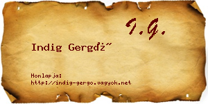 Indig Gergő névjegykártya